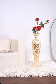 alnico décor white gold big flower vase
