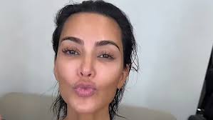 kim kardashian goes makeup free and