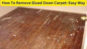 how to remove glued down carpet easy way
