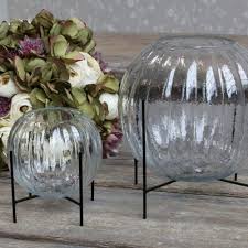 Round Glass Vase With Stand 2 Sizes
