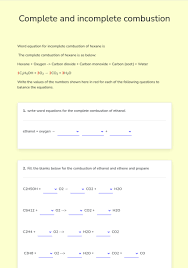 Complete And Incomplete Combustion