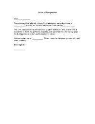 resignation letter templates forms