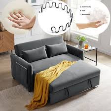 gray velvet twin sofa bed