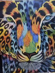 African Colorful Leopard Wall Painting