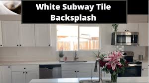 Fasade faux metal backsplash installation guide. White Subway Tile Kitchen Backsplash With White Grout Modern Kitchen Youtube