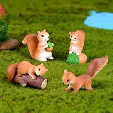 4pcs Cute Mini Squirrel Animal