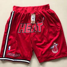 Miami Heat Throwback Nba Game Shorts Fully Stitched