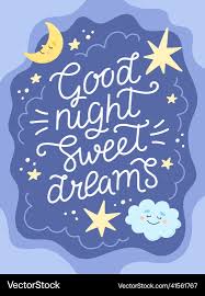 good night sweet dreams poster or card