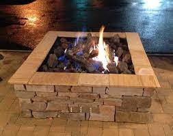 Custom Square Outdoor Gas Log Fire Pit