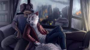 Cuddling on a rainy day -personal commission by Mitsene : r/furry