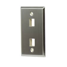 On Q Wp3402 Ss 1gang Wall Plate 2 Port