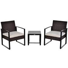 outsunny 3 piece metal frame and wicker