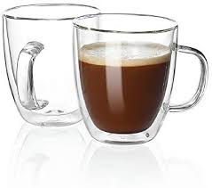 Heat Resistant Glass Coffee Mugs With