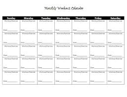 printable exercise calendar