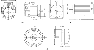 electric motors dimensions in mm a