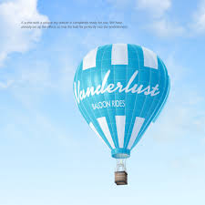 hot air balloon mockup by rebrandy