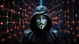 anonymous hacker on a black network