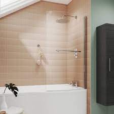 nuie curved hinged bath screen nbbsr1