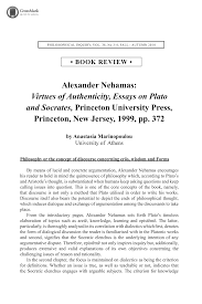 alexander nehamas virtues of authenticity essays on plato and document is being loaded
