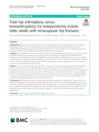 pdf total hip arthroplasty versus