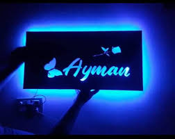 Customized Led Name Wall Frame Design