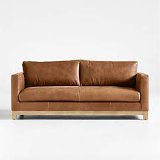 Pacific Wood Leather Bench Sofa Crate