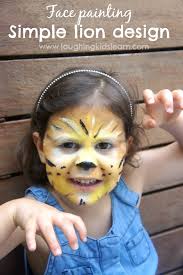 simple face painting design of a lion