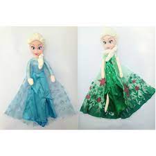 Búp bê bông Elsa mặt nhựa cao 50cm