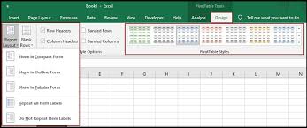how to format a pivottable report in excel