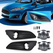 Details About For Ford Fiesta 2013 2016 Front Bumper Fog Light Lamp Chrome Cover Grille Grill