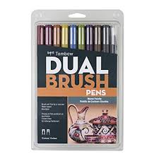 Tombow 56186 Dual Brush Pen Art Markers Muted 10 Pack Blendable Brush And Fine Tip Markers