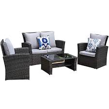 Comfort, quality, style—with lane furniture, you can have it all! Buy Wisteria Lane Outdoor Patio Furniture Set 5 Piece Conversation Set Wicker Sectional Sofa Couch Rattan Chair Table Gray Online In Indonesia B075sfpg6q