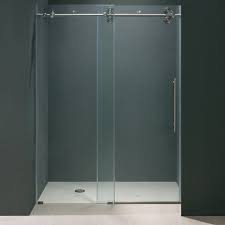 Vigo Elan 48 Inch Frameless Shower Door 375 In Clear Glass Stainless Steel Hardware