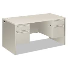 Buy desks online at an affordable price by ordering hon desks at officechairsusa. Hon Company 38000 Series Double Pedestal Desk 60 X 30 X 30 Light Gray Silver Walmart Com Walmart Com