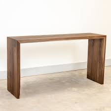 Walnut Waterfall Console Table Handmade