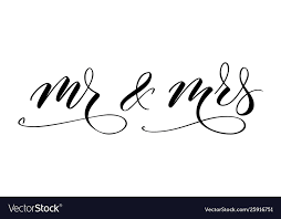 brush calligraphy mr and mrs royalty