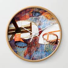 Basketball Hoops Art Wall Clock By