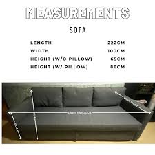 grey sofa bed with storage preloved