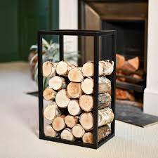 Open Sides Log Holder Small Black