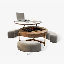 Round Lift Top Coffee Table With