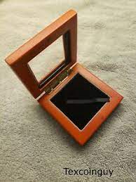 wood glass top display box large coin