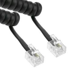 Curly Telephone Cable And Rj11 4 Wire