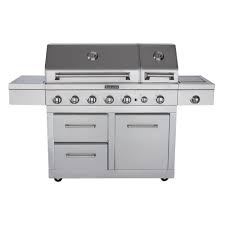 burner dual chamber propane gas grill