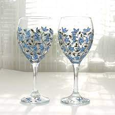 Hand Painted Wine Glasses Glass