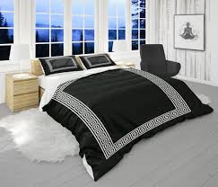 Black Comforter Greek Key Blanket Queen