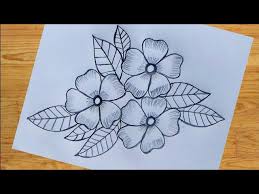 flower design drawing with pencil you