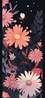 aesthetic flowers dark wallpaper