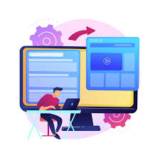 Free Vector | Microsite development abstract concept illustration.  microsite web development, small internet site, graphic design service,  landing page, software programming team .
