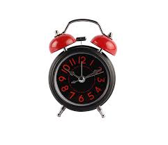 black metal vine table alarm clock
