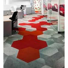 red printed office carpet tile